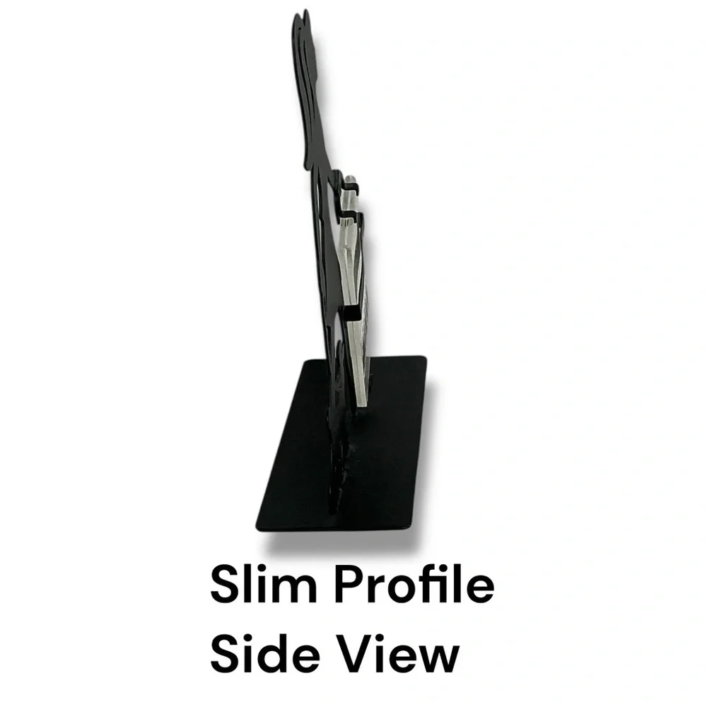 Silhouette Black Metal Dog Walker Picture Frame Matte Black Finish 6.75 Tall